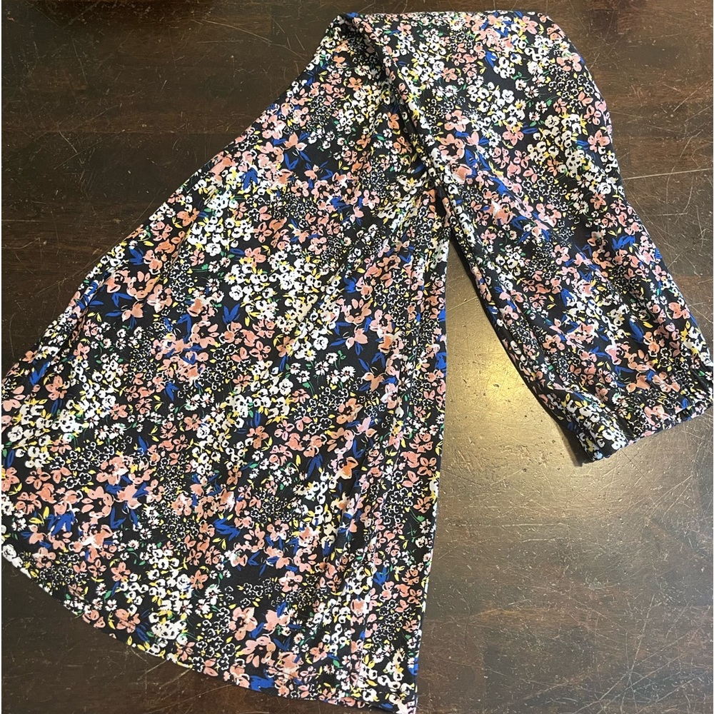 Floral flare legging/ yoga pants open bottoms